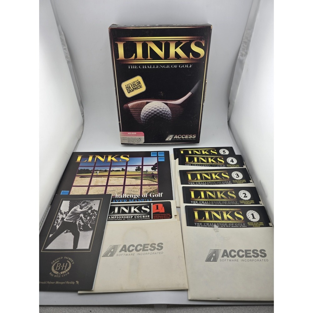 Links: The Challenge of Golf MS-DOS Floppy Disk Vintage PC Game Big Box